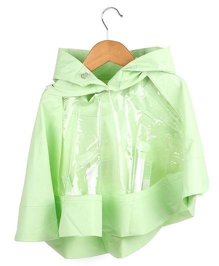 Kookie Hooded Translucent Raincoat - Green