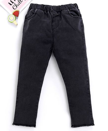 Kookie Kids Full Length Solid Color Jeans - Black