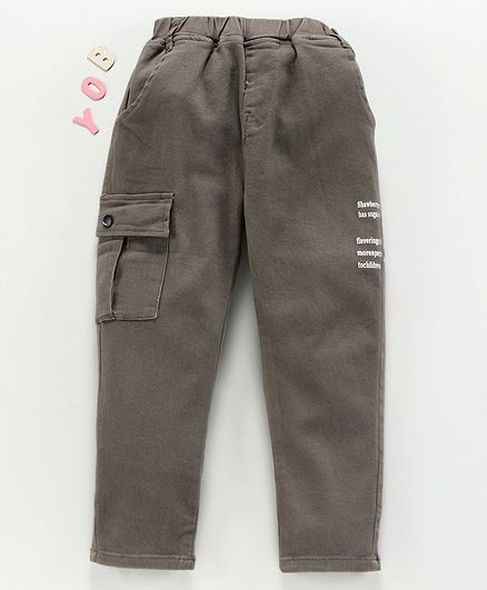 Kookie Kids Full Length Trouser with Patch Pocket - Brown