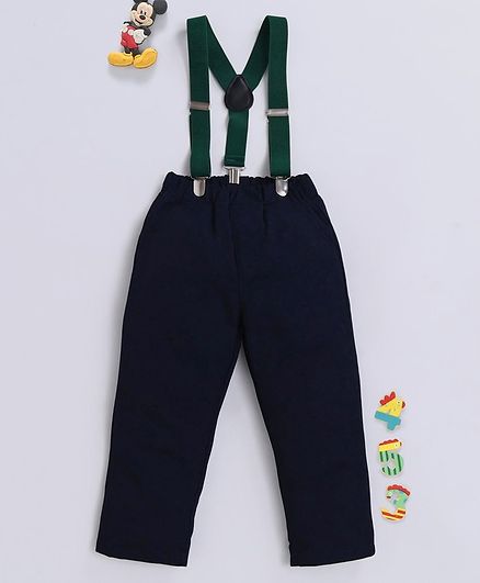 Kookie Kids Full Length Trouser with Suspenders - Navy Blue
