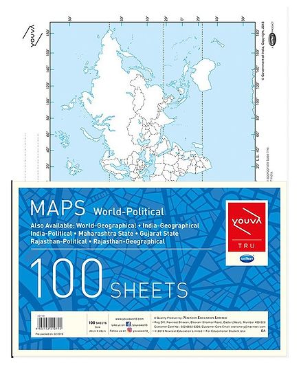 Youva World Political Map Sheets - Pack of 100