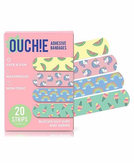 Aya Papaya Ouchie Adhesive Bandages Pack Of 20 - Multicolor