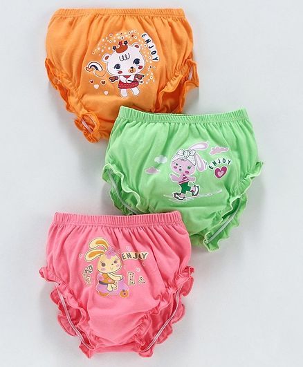 Simply Panties Animal Print Pack of 3 - Pink Green Orange