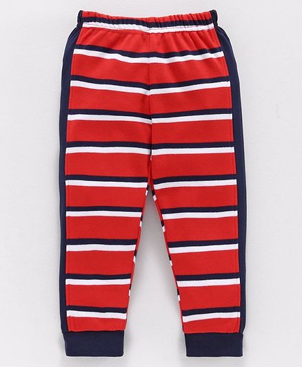 Babyoye Cotton Striped Lounge Pant - Red