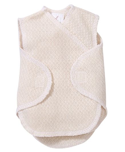 Preemie-Yums Solid Sleeveless Wrap Shirt - Beige