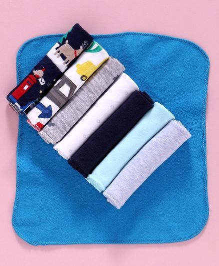 Ben Benny Printed Wash Cloth Pack of 8 - Multicolor