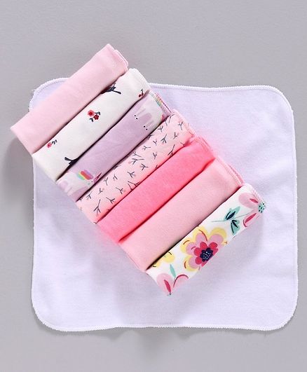 Ben Benny Printed Wash Cloth Pack of 8 - Multicolor