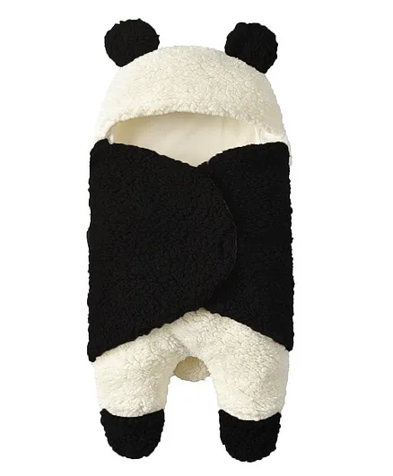 Pre Order - Awabox Panda Style Hooded Swaddle - Black