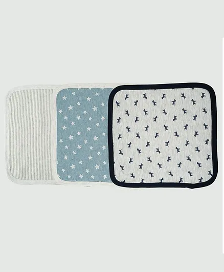 Grandma's Napkin Multi Print Pack of 3 - Blue Grey
