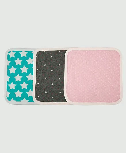 Grandma's Napkin Multi Print Pack of 3 - Blue Grey Pink