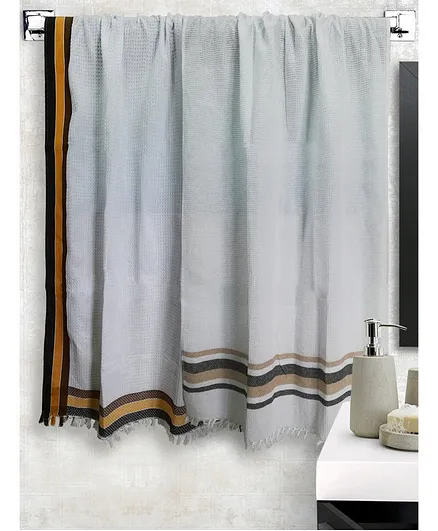 Athom Trendz 100% Cotton Premium Bath Towel Pack of 2 - Grey Orange