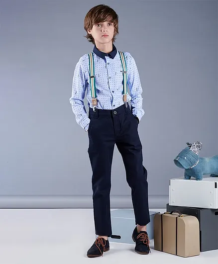 One Friday Printed Full Sleeves Shirt - Blue