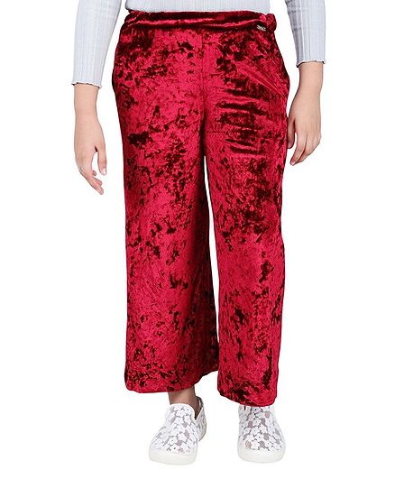 One Friday Solid Full Length Culottes - Red
