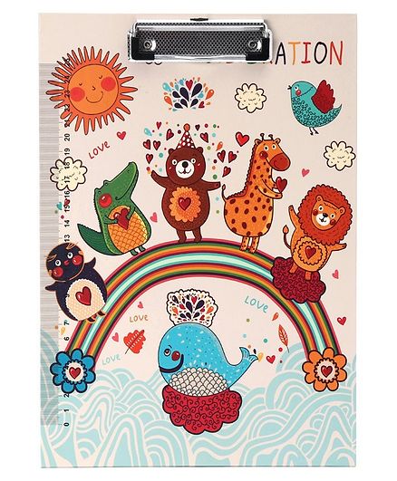 Colorful & Attractive Exam Board Animal Print - White