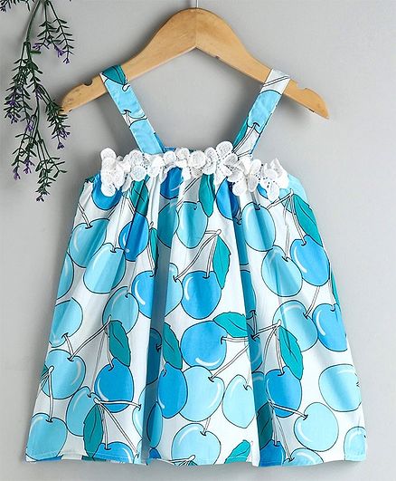 Kookie Kids Singlet Frock Allover Fruit Print - Blue