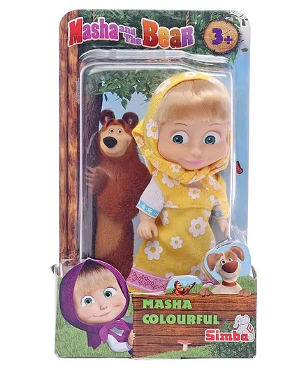 Simba Masha and the Bear Masha Colorful Doll Yellow - Height 11 cm
