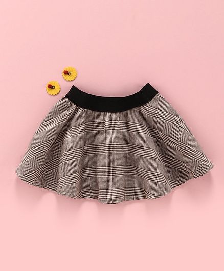 Kookie Kids Tartan Pattern Skirt - Grey