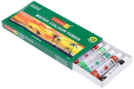 Camel Water Colour Tubes 12 Shades - 5 ml Each