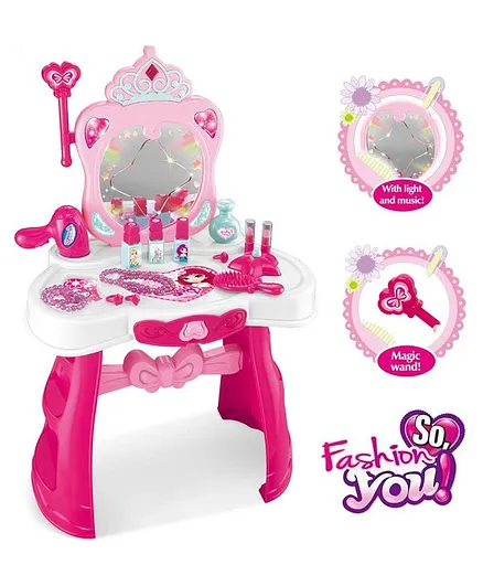 Zest 4 Toyz Vanity Beauty Set Cum Dressing Table Pink - 21 Pieces
