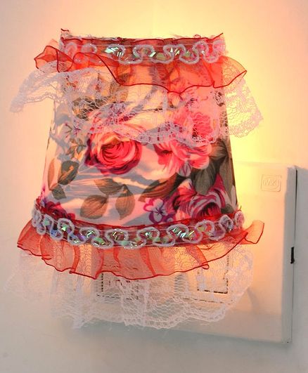 Night Lamp Floral Print - Red (Print May Vary)