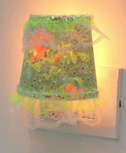 Night Lamp Floral Print - Green (Print May Vary)