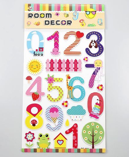 Number Theme Wall Stickers Multicolor - 23 Pieces