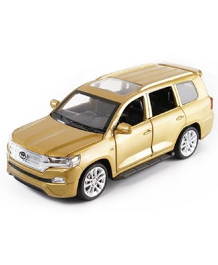 Emob Die Cast Pull Back Toyota Cruiser Toy Car With Light & Sound - Golden