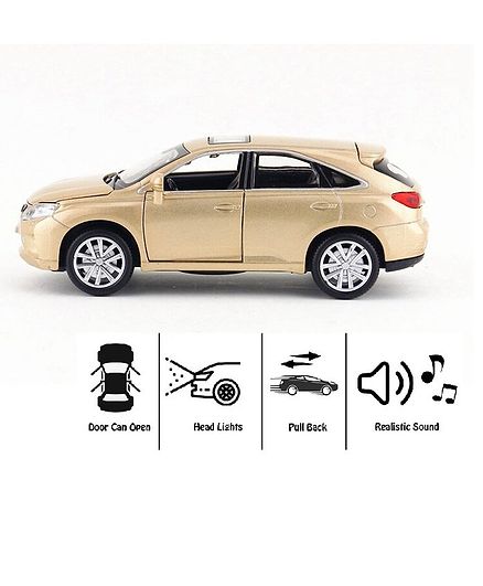 Emob Die Cast Pull Back Lexus Car with Opening Doors - Golden