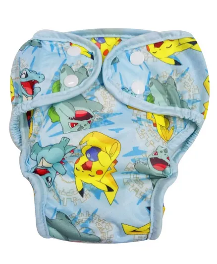 Pokemon Reusable Cloth Diaper Medium - Blue