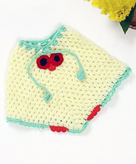 USHA ENTERPRISES Owl Theme Full Sleeves Poncho - Yellow