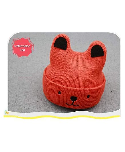 Syga Beanie Cap Bear Design - Orange
