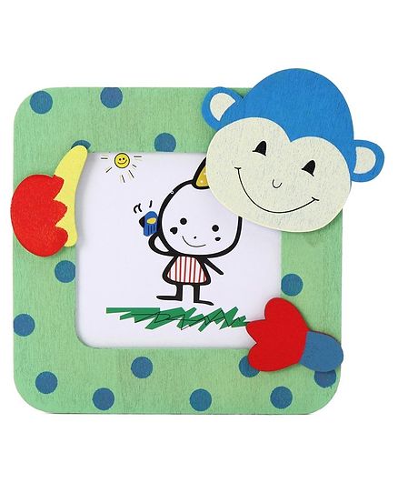 Square Shaped Photo Frame Monkey Design - Multicolor