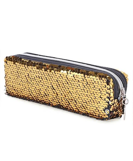 Rectangle Pencil Pouch with Sequins - Golden