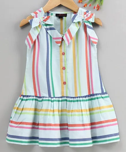 Pspeaches Sleeveless Striped Dress - Multi Colour