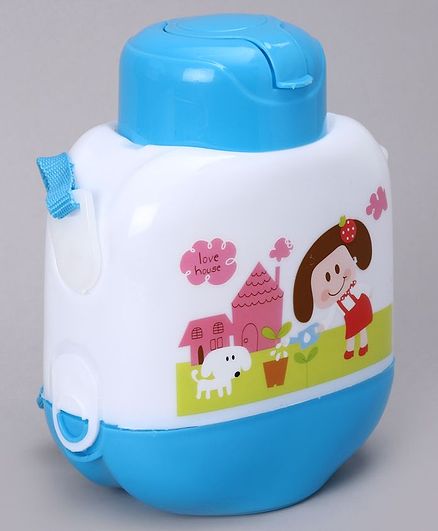Sipper Water Bottle With Multi Print Blue - 700 ml