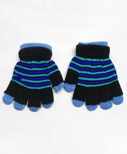 Kid-O-World Striped Gloves - Black