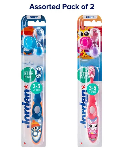 Jordan Step by Step Toothbrushes With Timer - Pack of 2 (Colour May Vary)