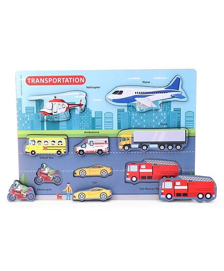 Playmate Chunky Transport Vehicle Puzzle Multicolor - 8 Pieces
