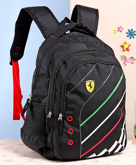 Ferrari Speed Sign School Bag Black - 19 Inches