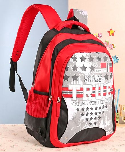 Gravity School Bag Star Print Red - 19 Inches