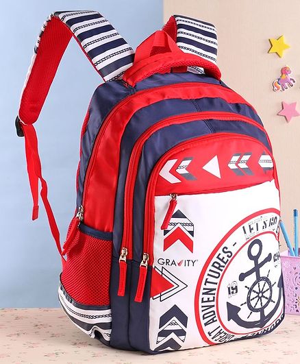 Gravity Great Adventure School Bag Blue Red - 19 Inches