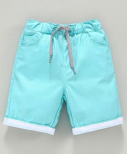 Babyoye Cotton Drawstring Waist Capri - Blue