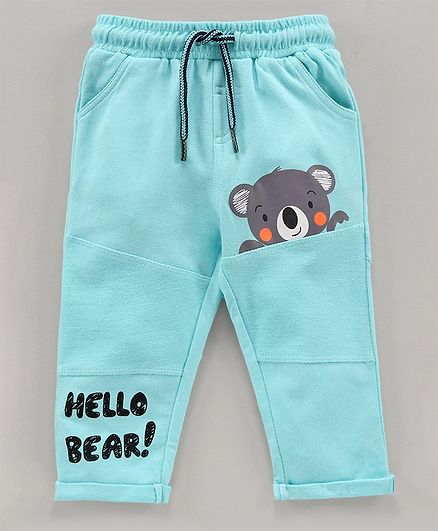 Babyoye Cotton Full Length Lounge Pant Bear Print - Blue