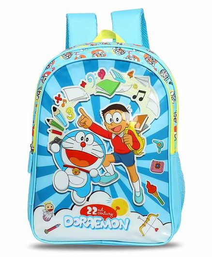Doraemon School Bag Blue - 14 Inches