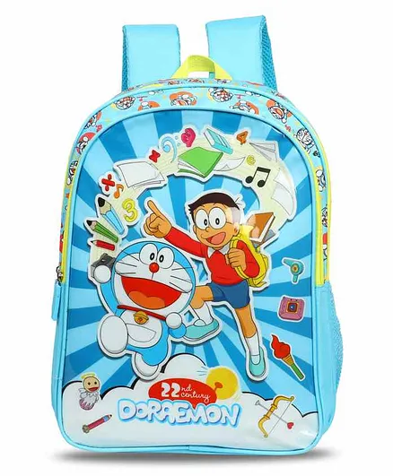 Doraemon School Bag Blue - 14 Inches