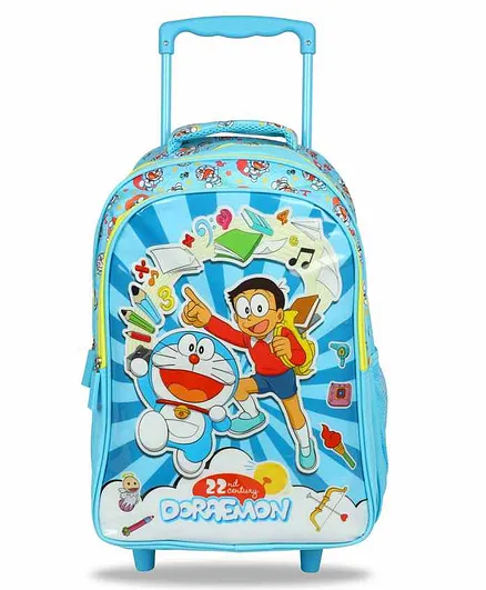 Doraemon Trolley Backpack Blue - 16 Inches