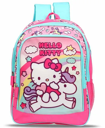Hello Kitty School Bag Blue Pink - 16 Inches