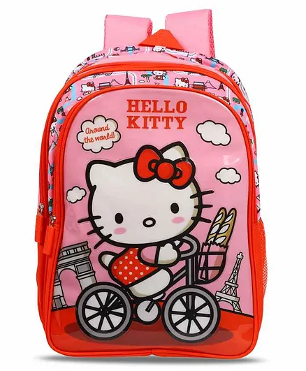 Hello Kitty School Bag Blue Pink Red - 16 Inches