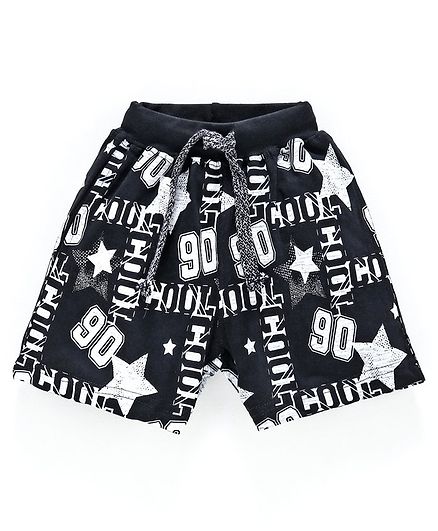 Fido Shorts Text Print - Black