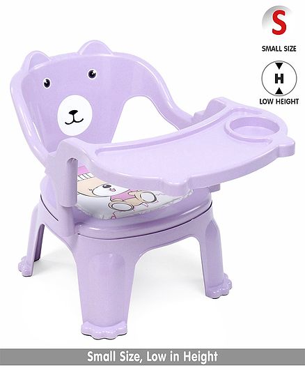 Light Weight Chair With Feeding Tray Bear Print - Purple